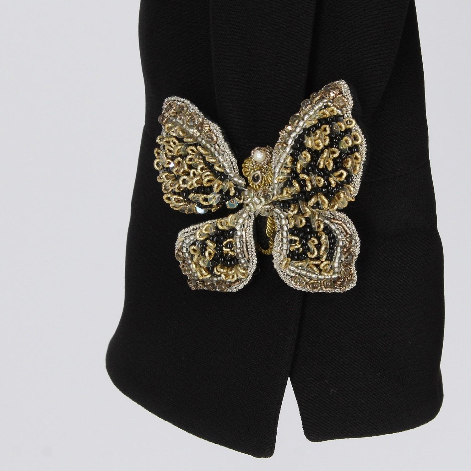 Women's 1990s Karl Lagerfeld Black Embellished Jacket