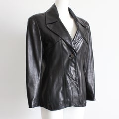 1990s Karl Lagerfeld Black Lambskin Leather Jacket – Fred Hayman Beverly Hills