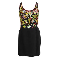 1990's Karl Lagerfeld Black Mini Dress with Beaded Bodice