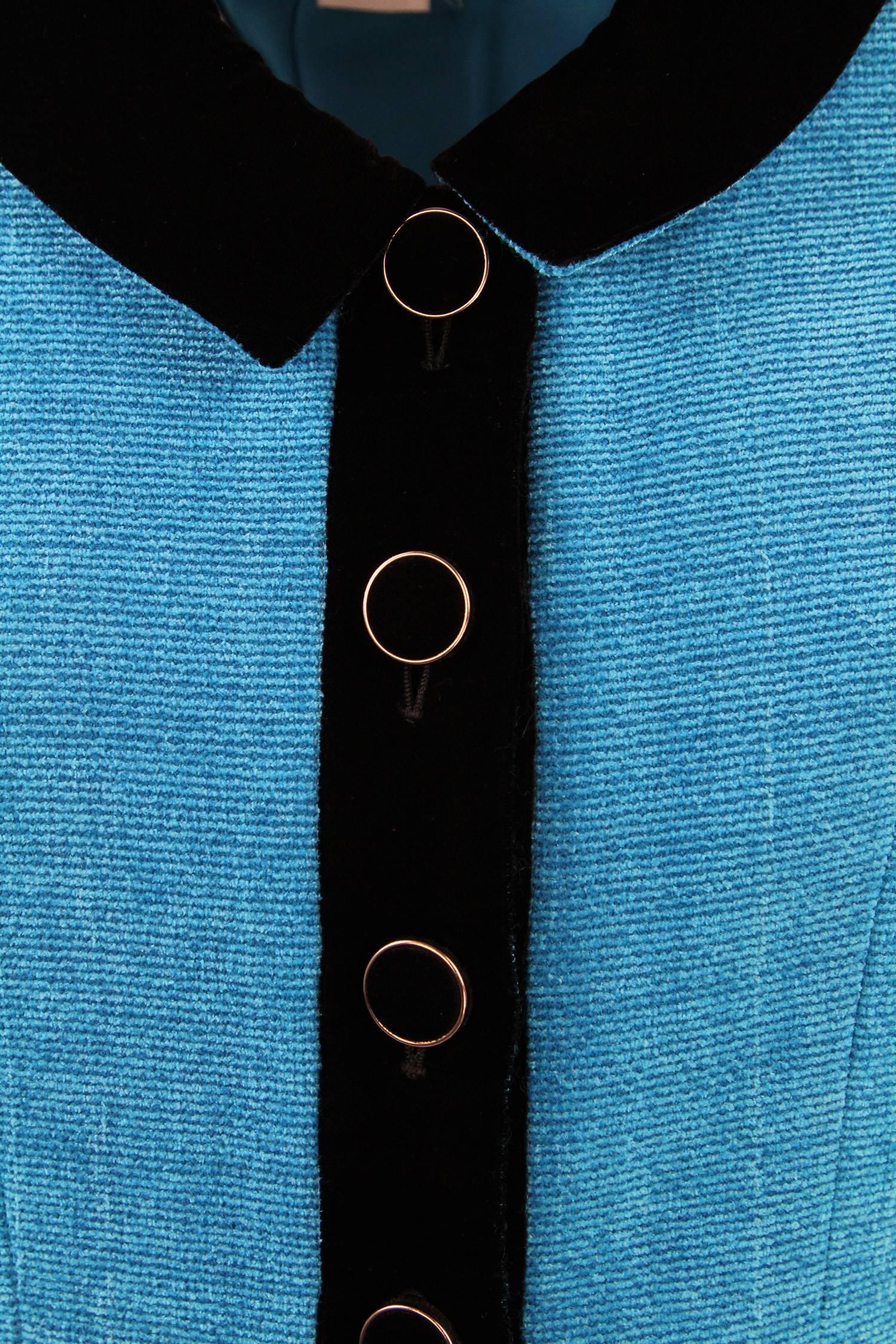 1990S Karl Lagerfeld Blue Wool Skirt Suit 2