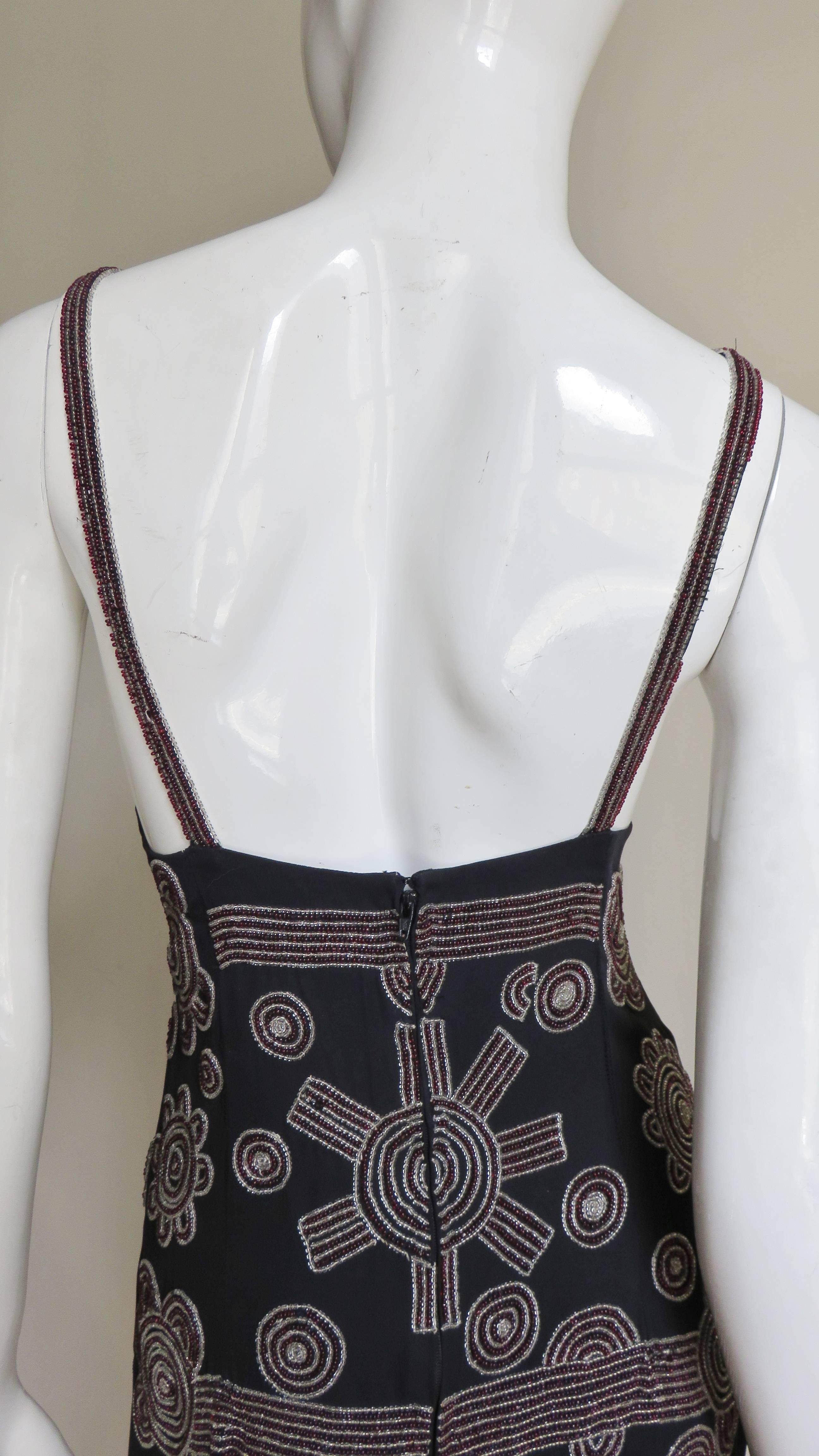  Karl Lagerfeld Beaded Silk Dress 1990s For Sale 6