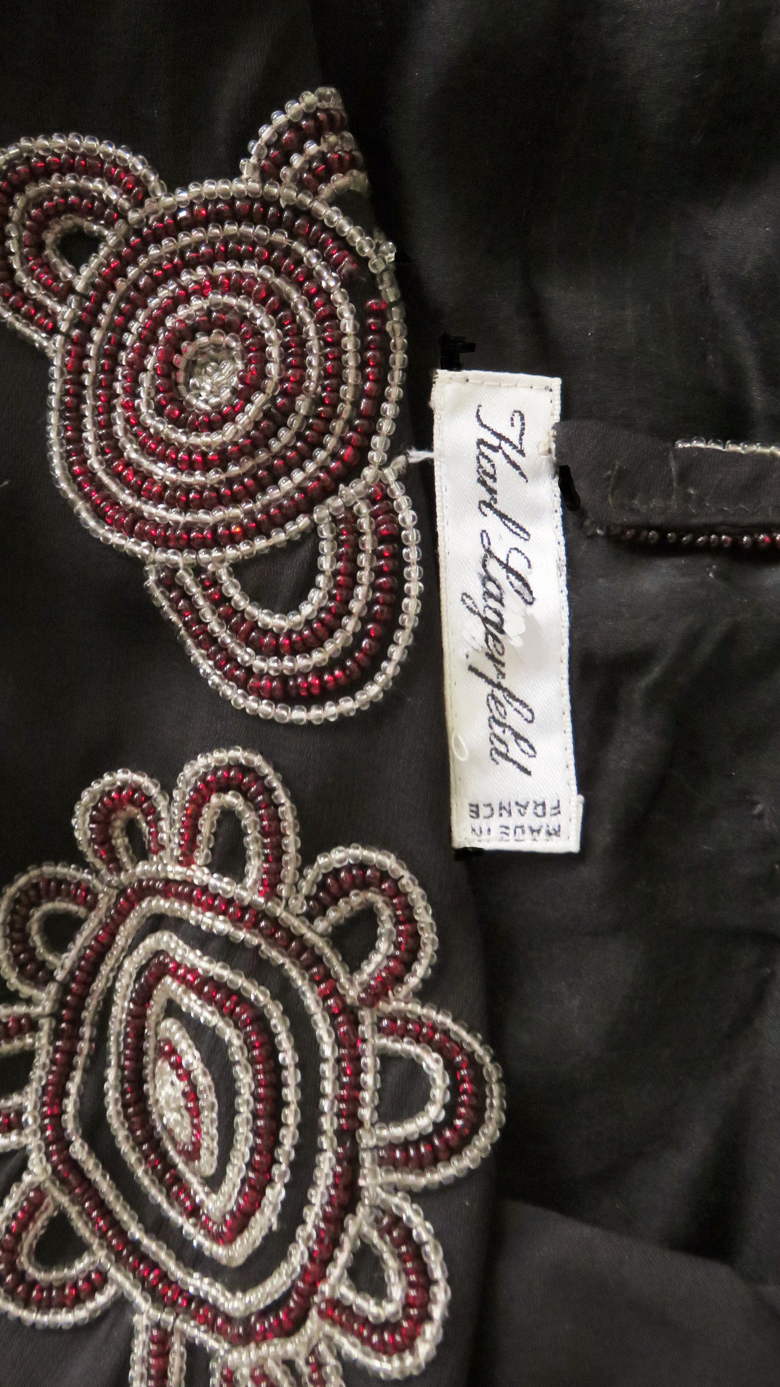 Karl Lagerfeld Elaborately Beaded Silk Dress 1990s For Sale 10