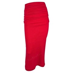1990s Karl Lagerfeld Pink Ruched Midi Skirt