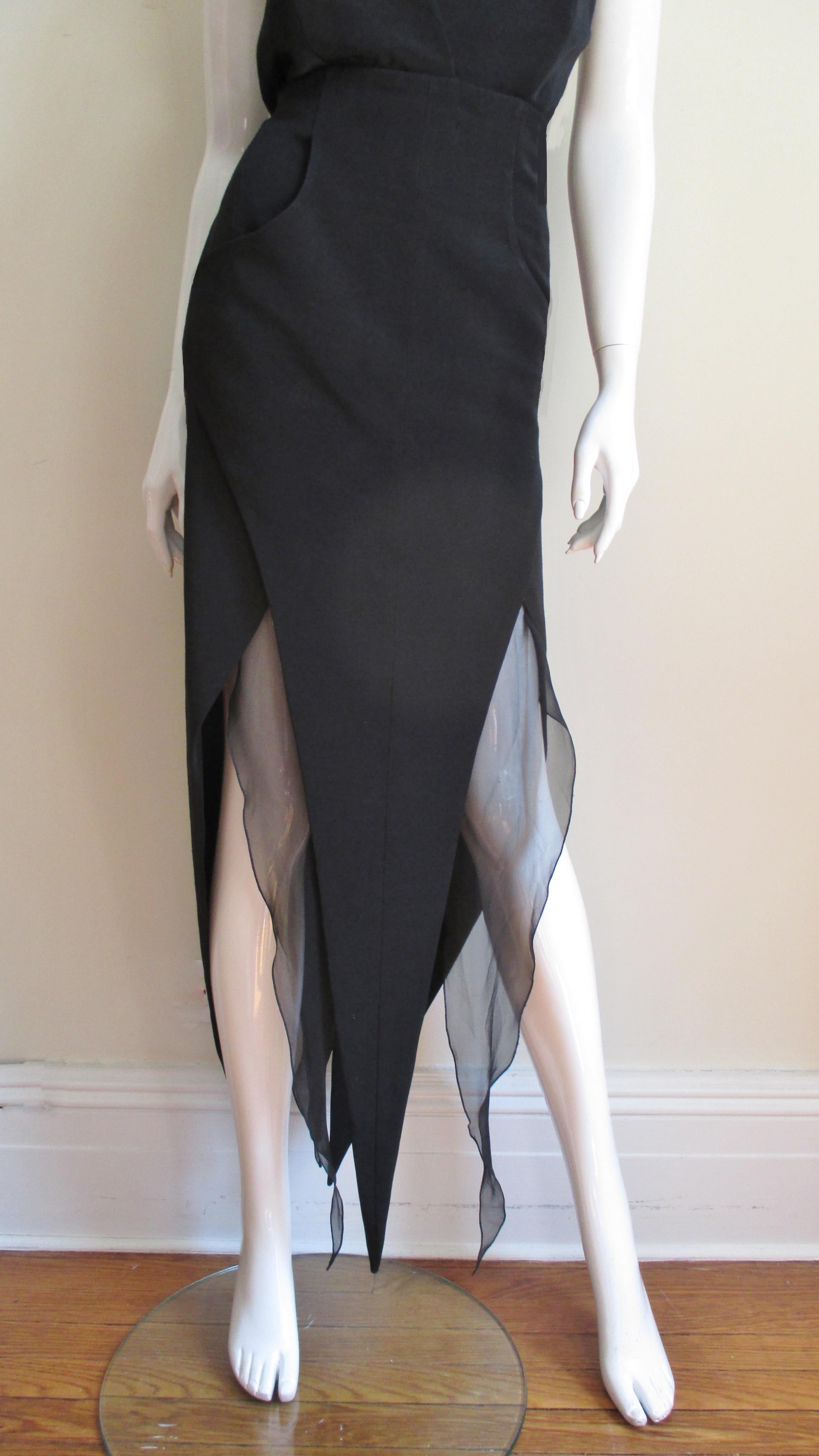 Women's Karl Lagerfeld Handkerchief Hem Slip Dress 1990s For Sale