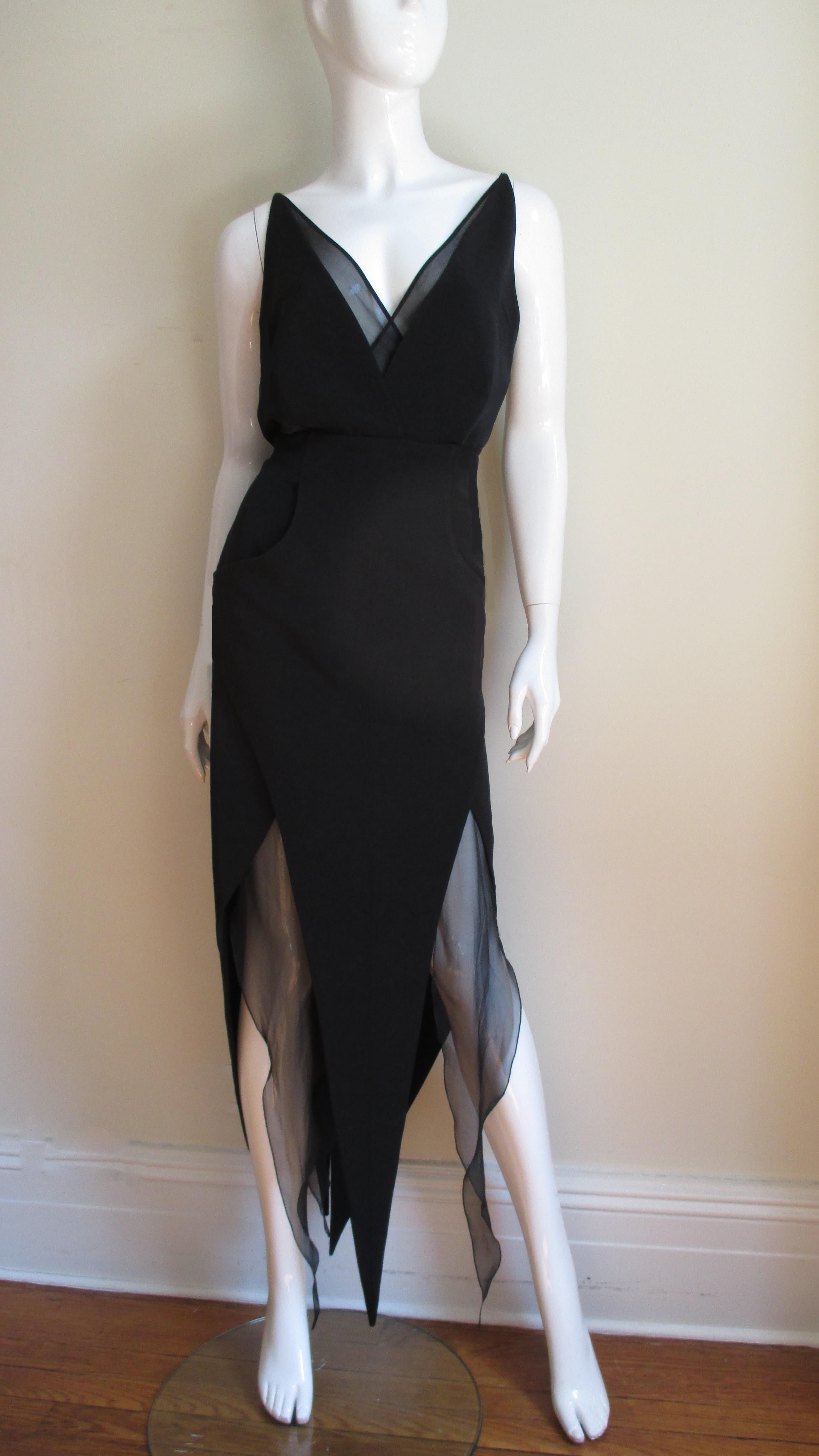 Karl Lagerfeld Handkerchief Hem Slip Dress 1990s For Sale 2