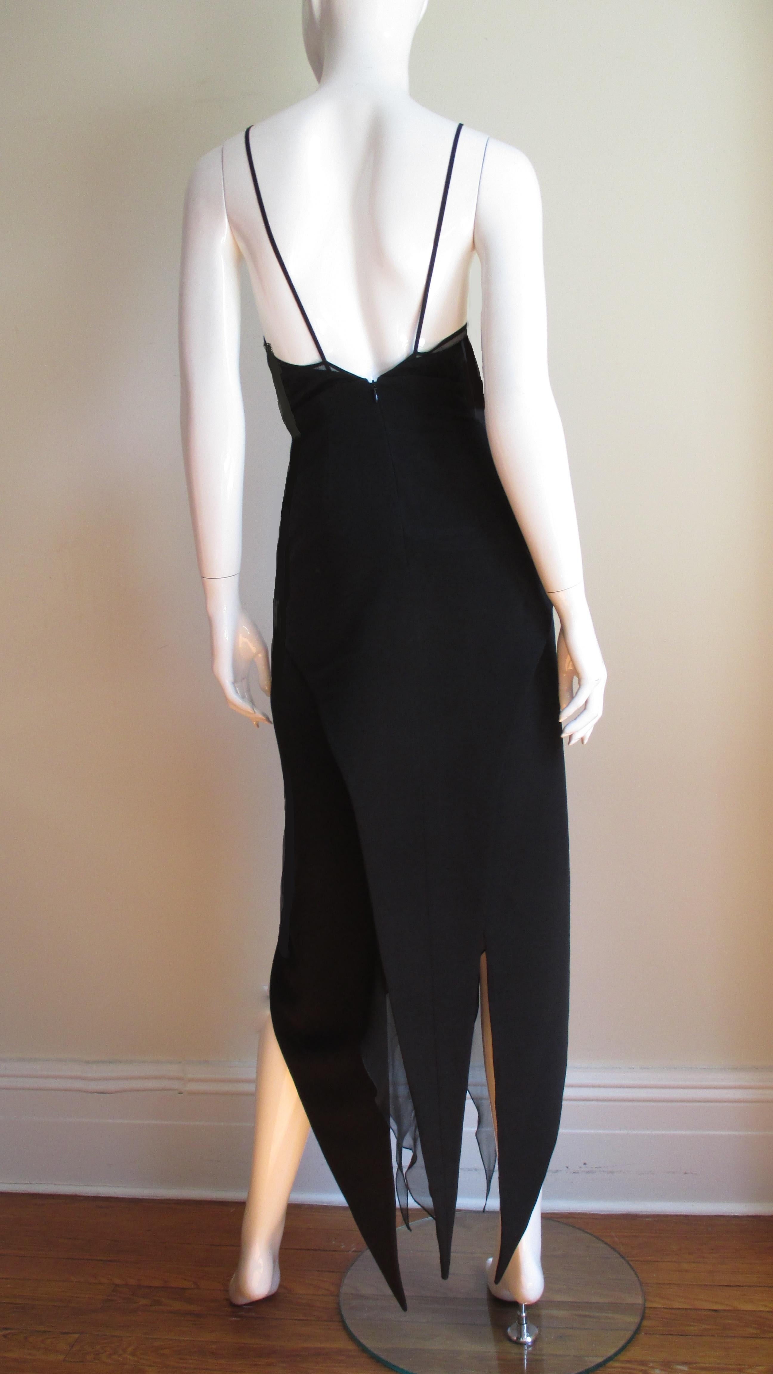 Karl Lagerfeld Handkerchief Hem Slip Dress 1990s For Sale 8