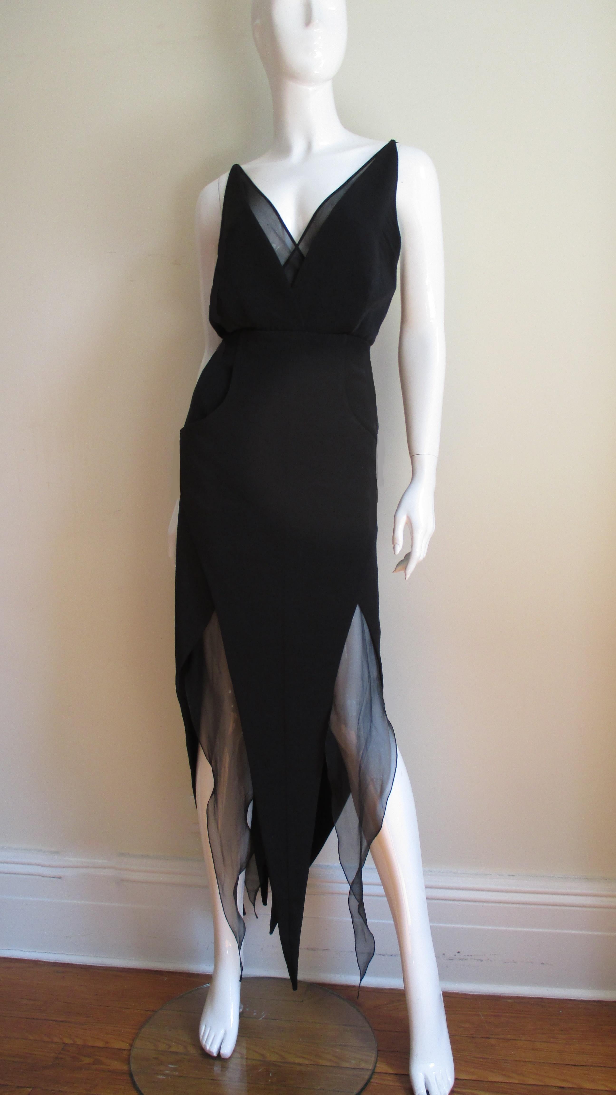 Karl Lagerfeld Handkerchief Hem Slip Dress 1990s For Sale 3