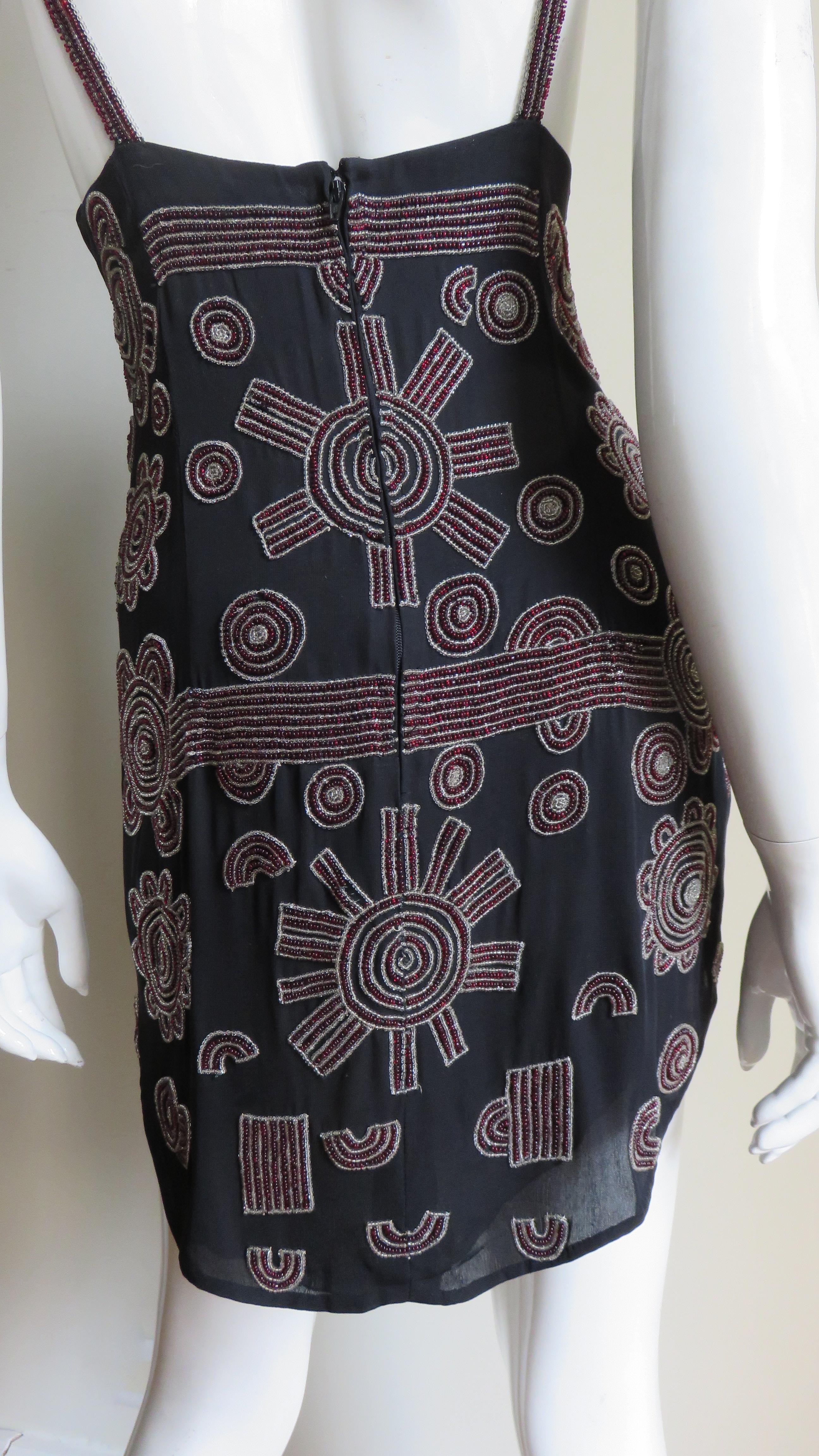  1990s Karl Lagerfeld Vintage Intricately Beaded Silk Dress 7