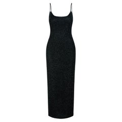 1990s Katharine Hamnett Black Beaded Slip Dress 1990s Katharine Hamnett Black Beaded Slip Dress