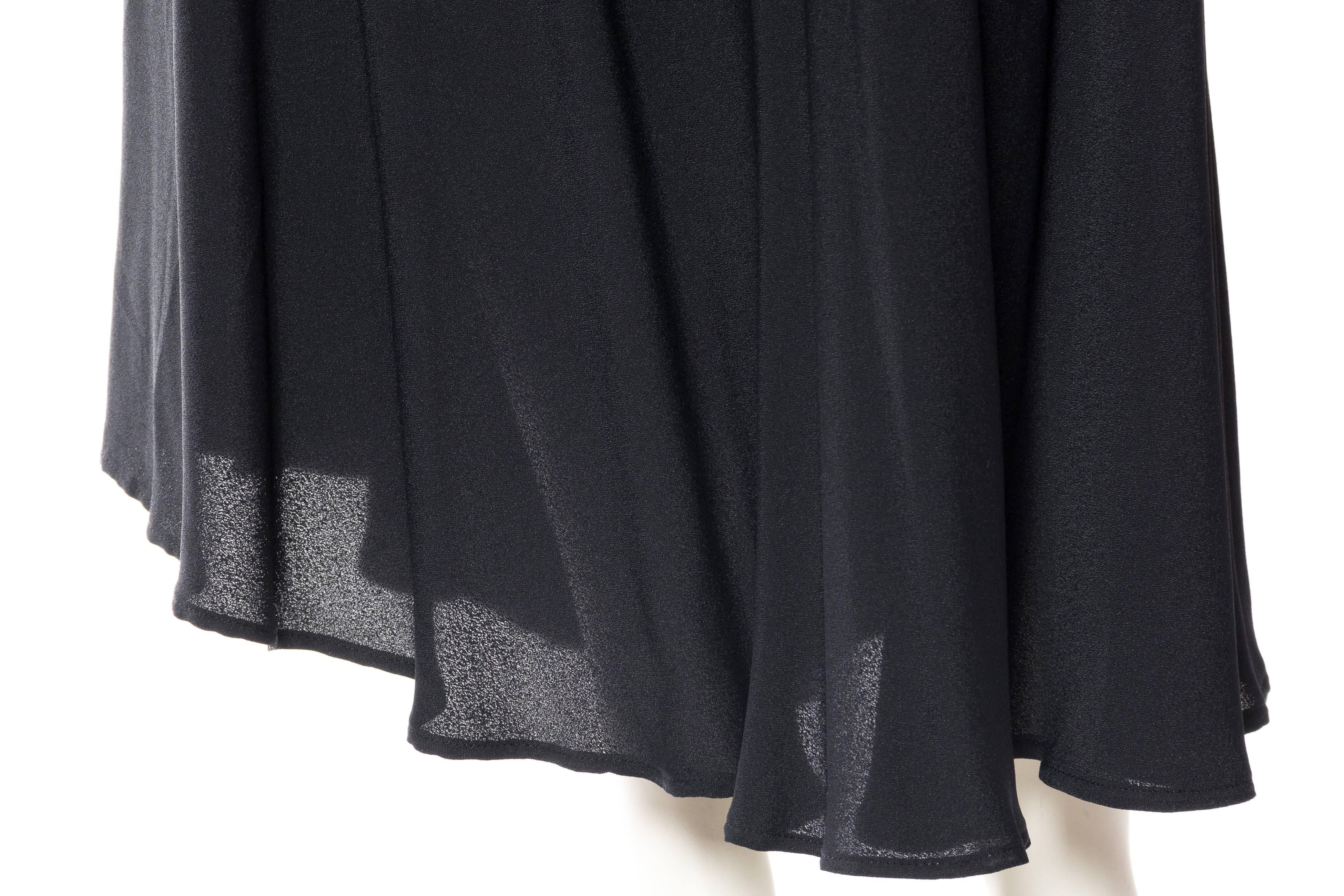 1990s Katharine Hamnett Black Bias Cut Rayon Crepe Backless 30s style Gown 5