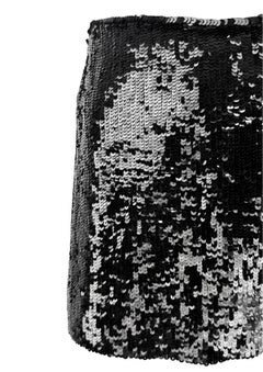 1990s Katharine Hamnett Black Sequin Silk Super Mini Skirt