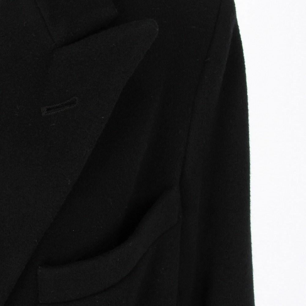 Women's or Men's 1990s Katharine Hamnett long black wool coat