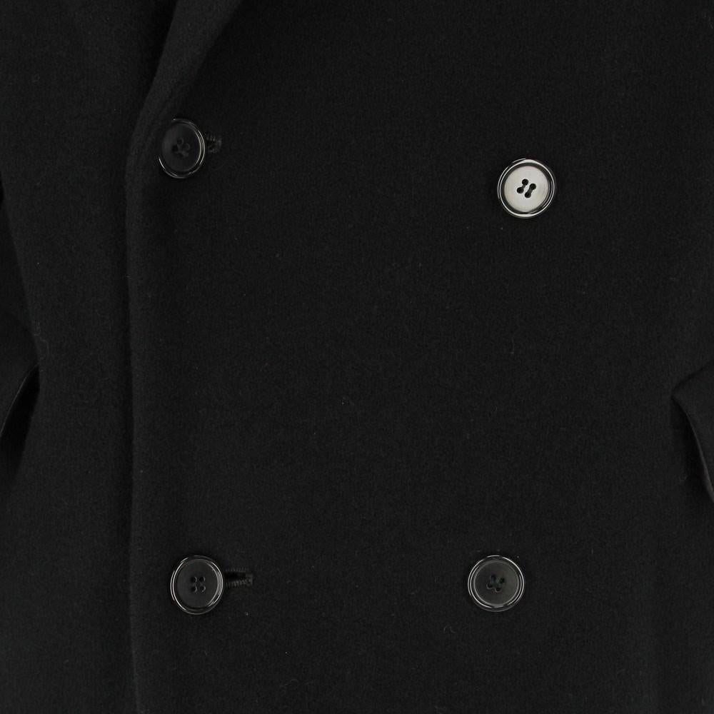 1990s Katharine Hamnett long black wool coat 1