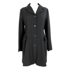 1990s Katharine Hamnett Wool Black Classic Coat
