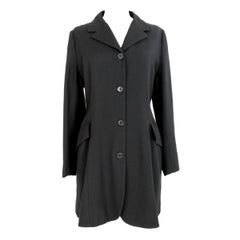 Retro 1990s Katharine Hamnett Wool Black Classic Coat 