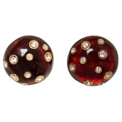 Vintage 1990s Kenneth Jay Lane Amber Dome Earrings