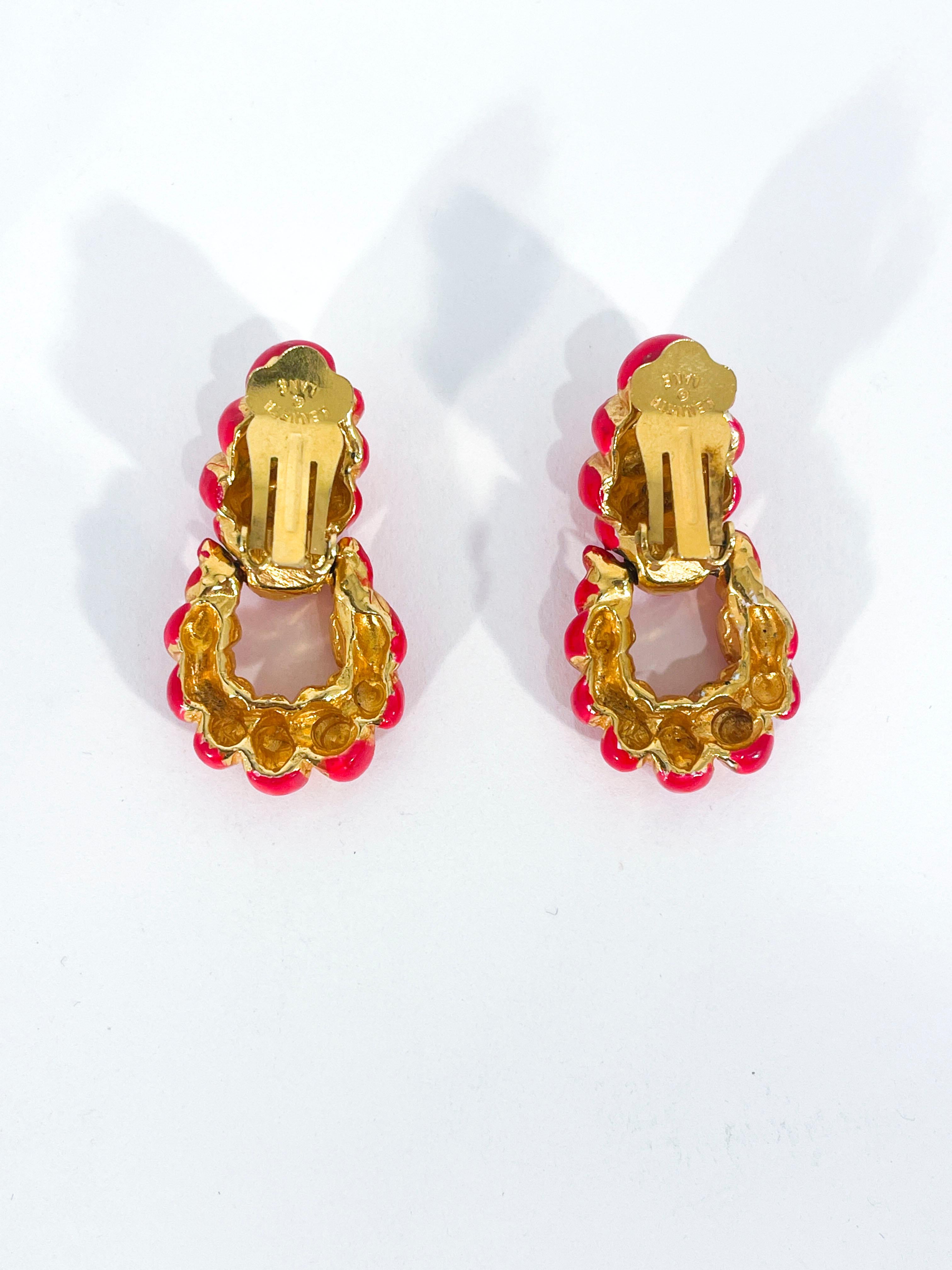 1990's Kenneth Jay Lane Clip-On Earrings In Good Condition In San Francisco, CA
