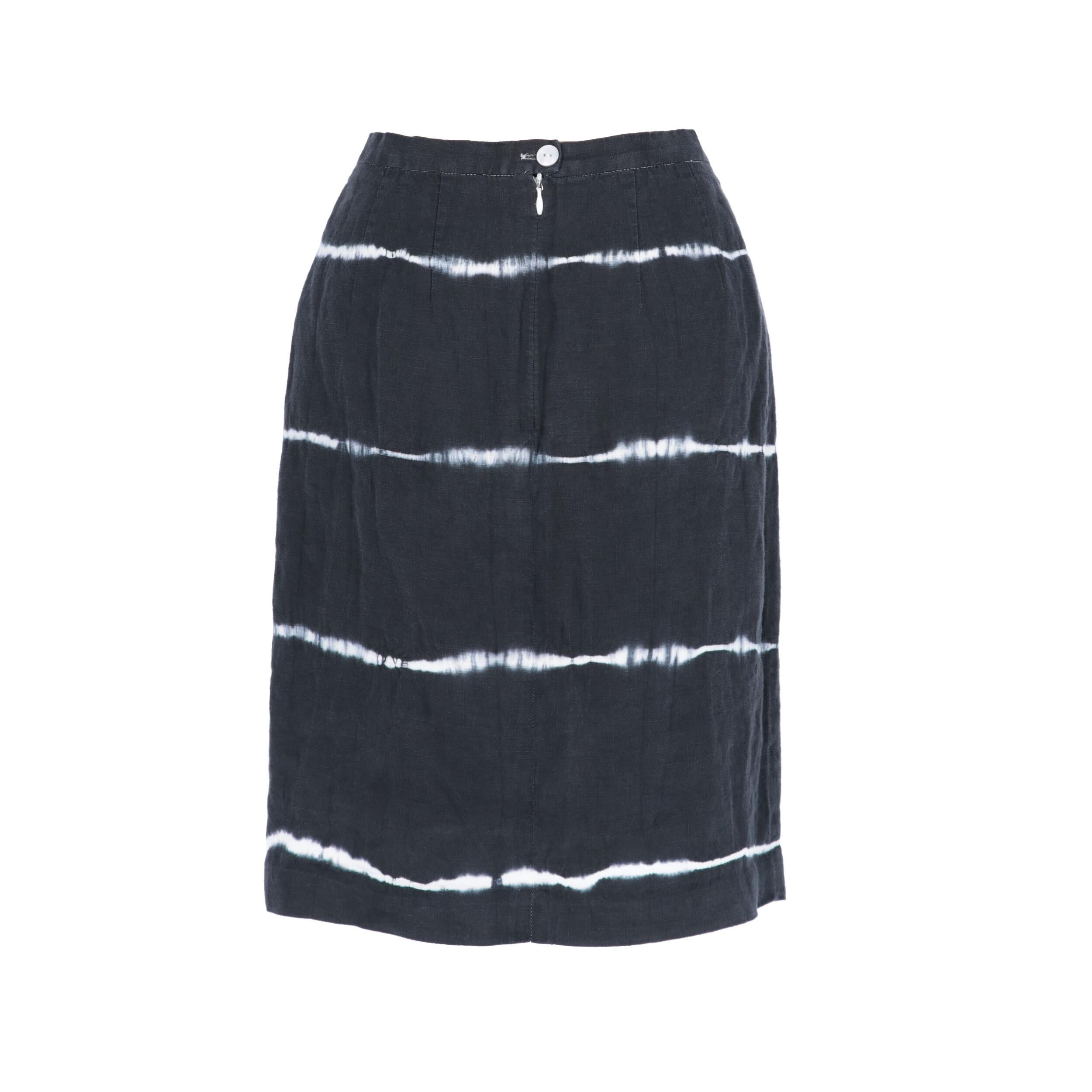 Black 1990s Kenzo Jungle Tie-Dye Skirt For Sale