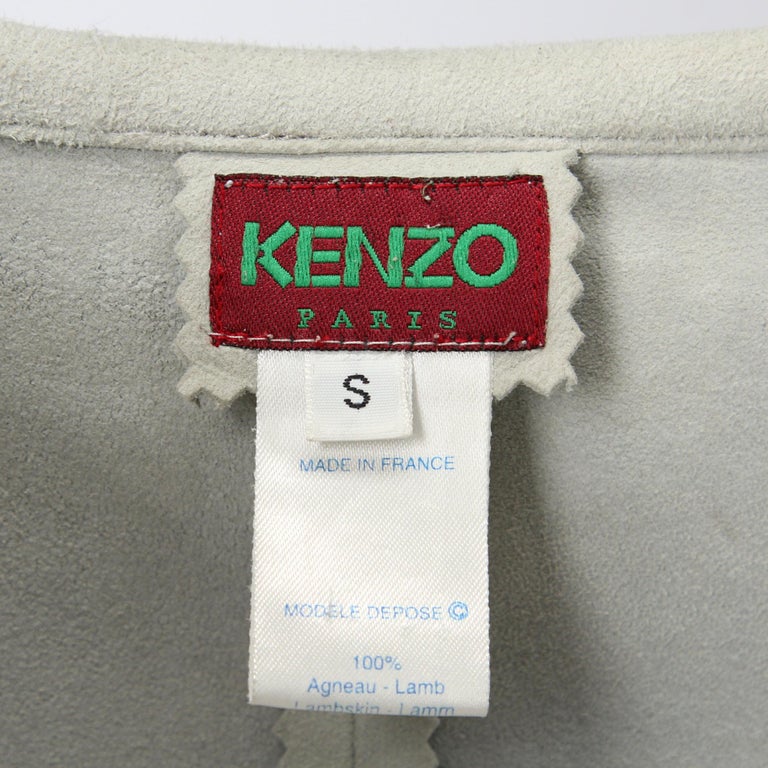 1990s Kenzo Lamb Skin Grey Top at 1stDibs