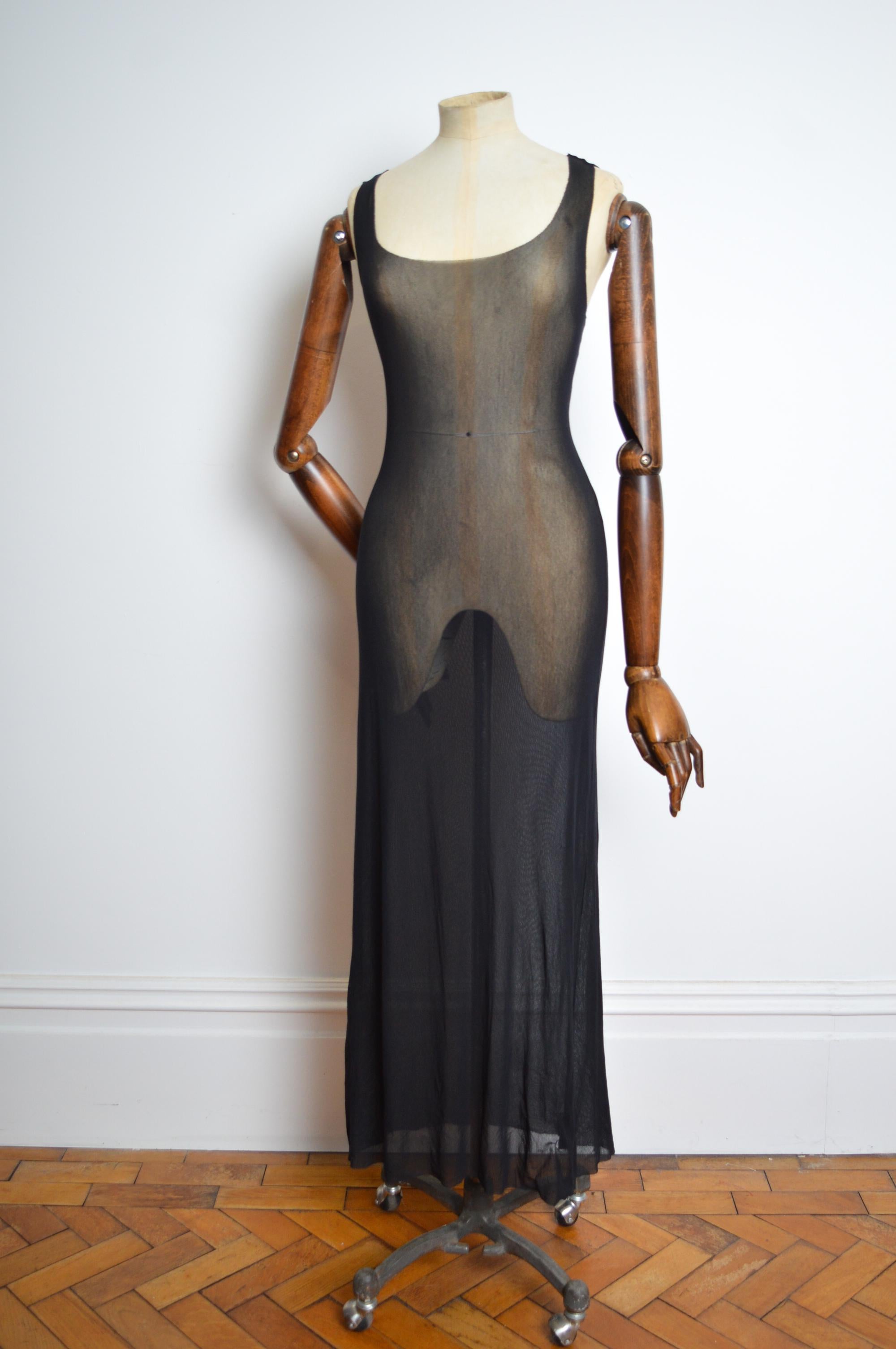 1990s KENZO Micro Mesh Blue abstract art print long sleeve maxi dress For Sale 6