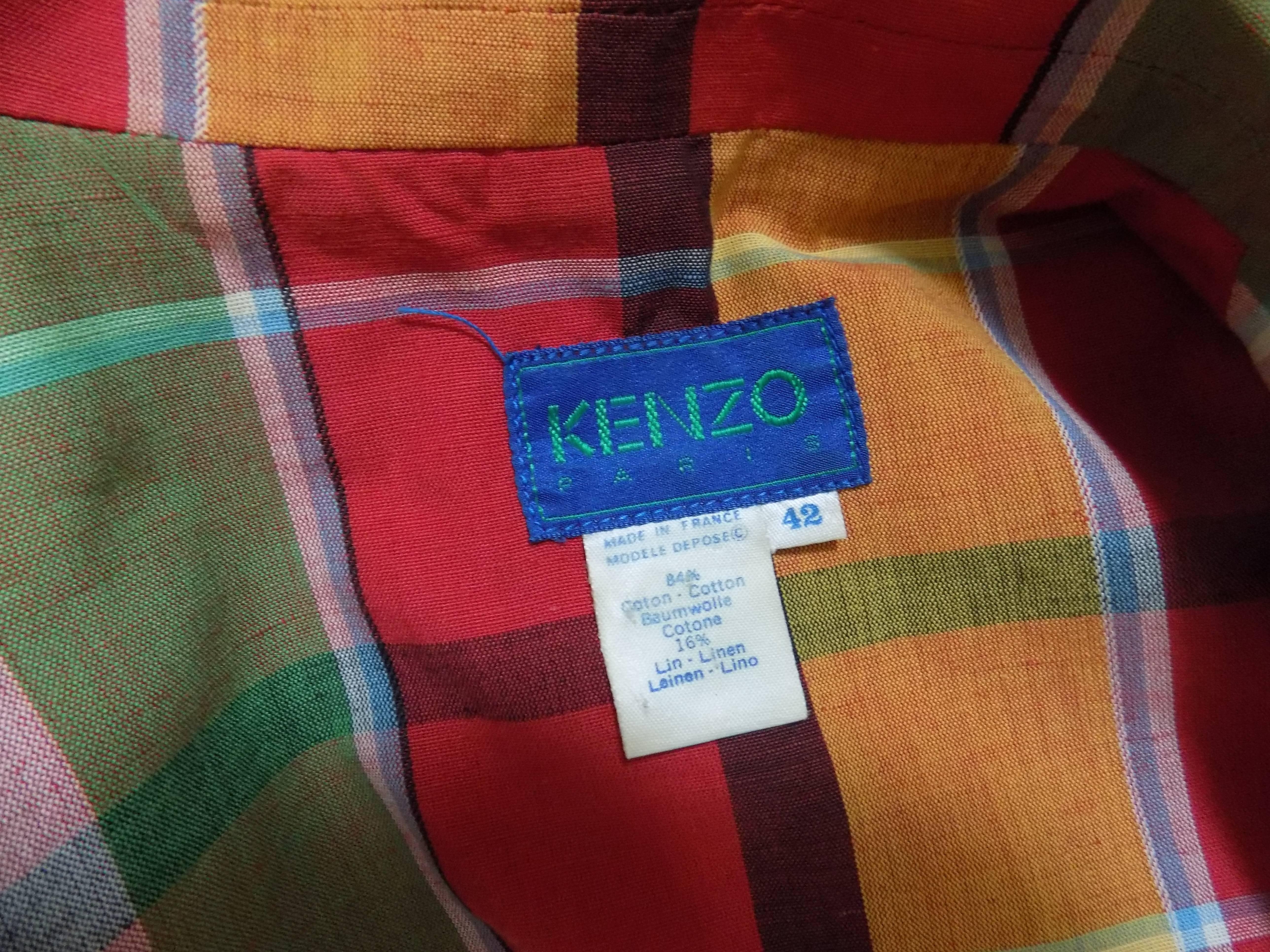 1990s Kenzo multicoulour Jacket shirt For Sale 1