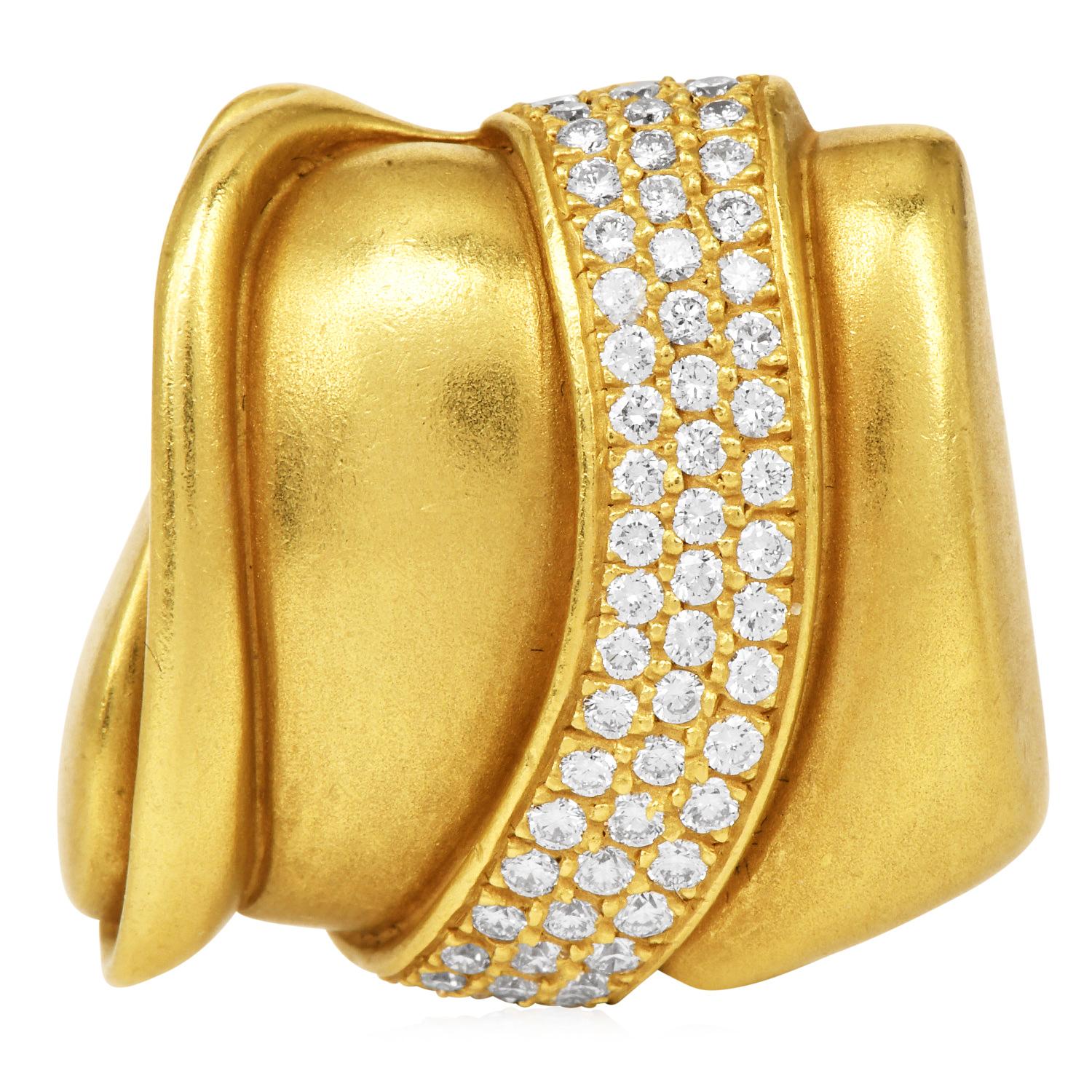 1990er Jahre Kieselstein Cord Diamant-Ohrclips aus 18 Karat Gold mit Diamanten (Rundschliff) im Angebot