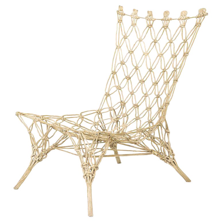 Chaise nouée des années 1990 par Marcel Wanders / Droog pour Cappellini en corde verte en vente