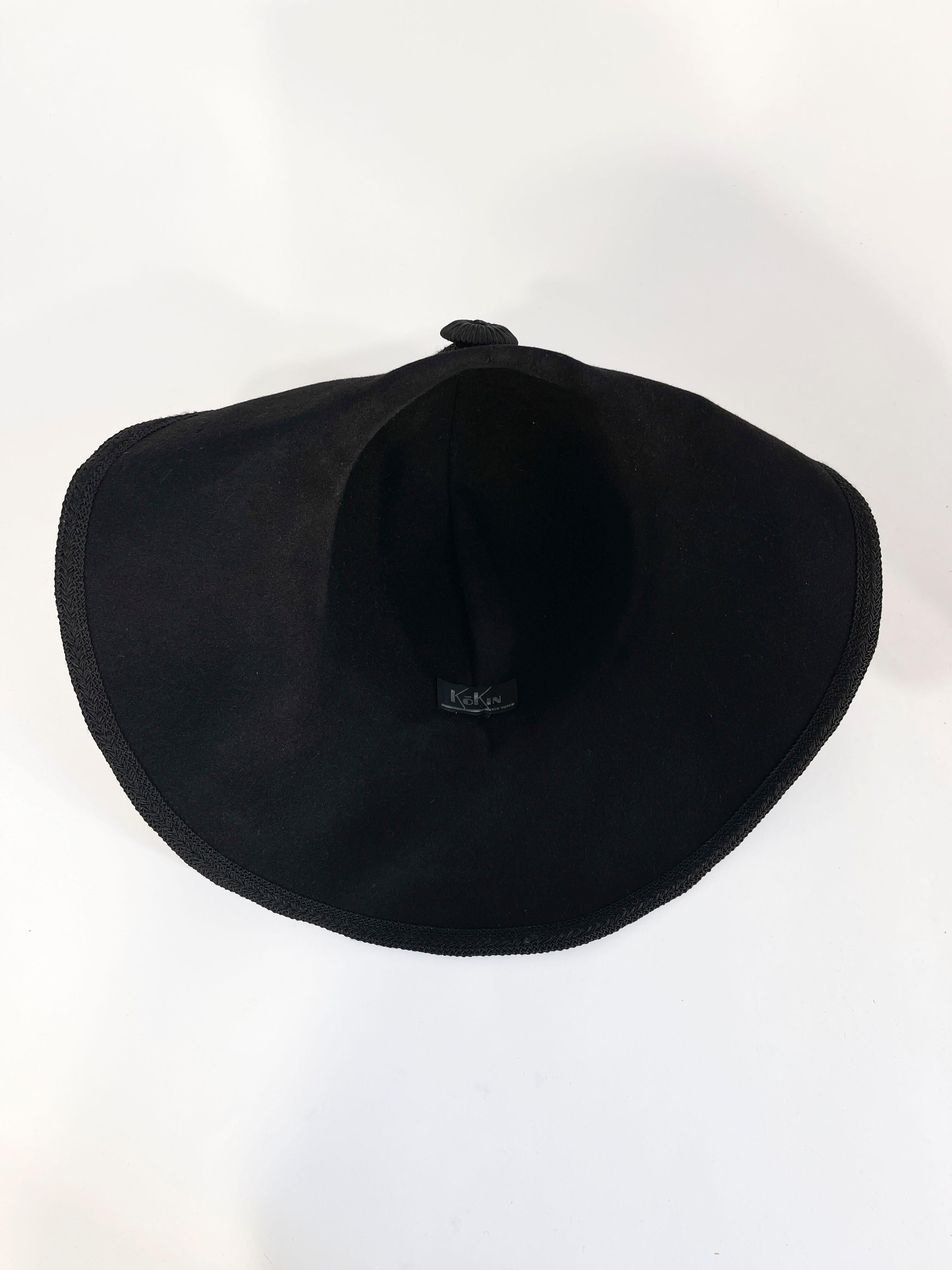 1990s Kokin Black Wide Brimmed Hat 1