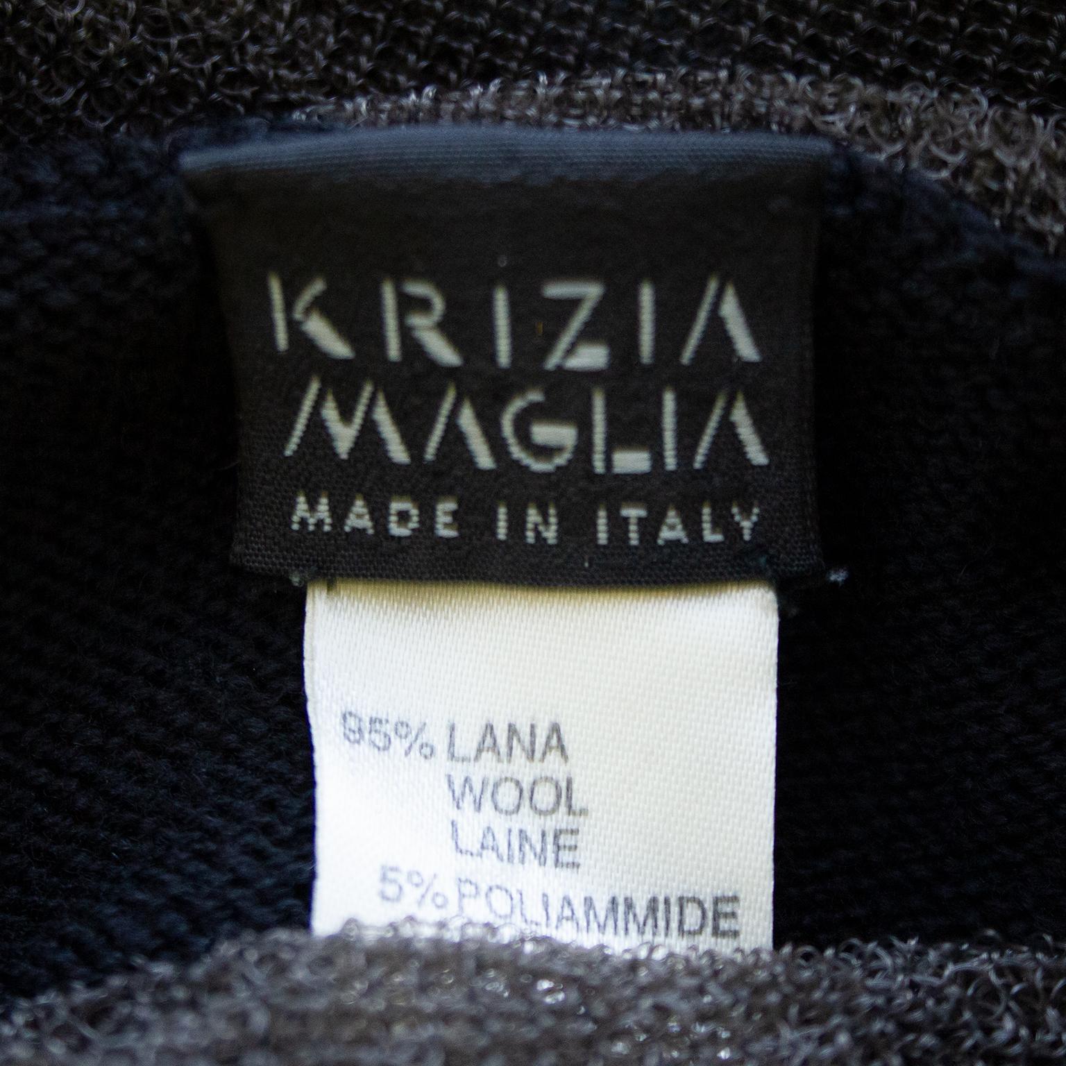 1990s Krizia Black and Bronze Knit Short Sleeve Top 1