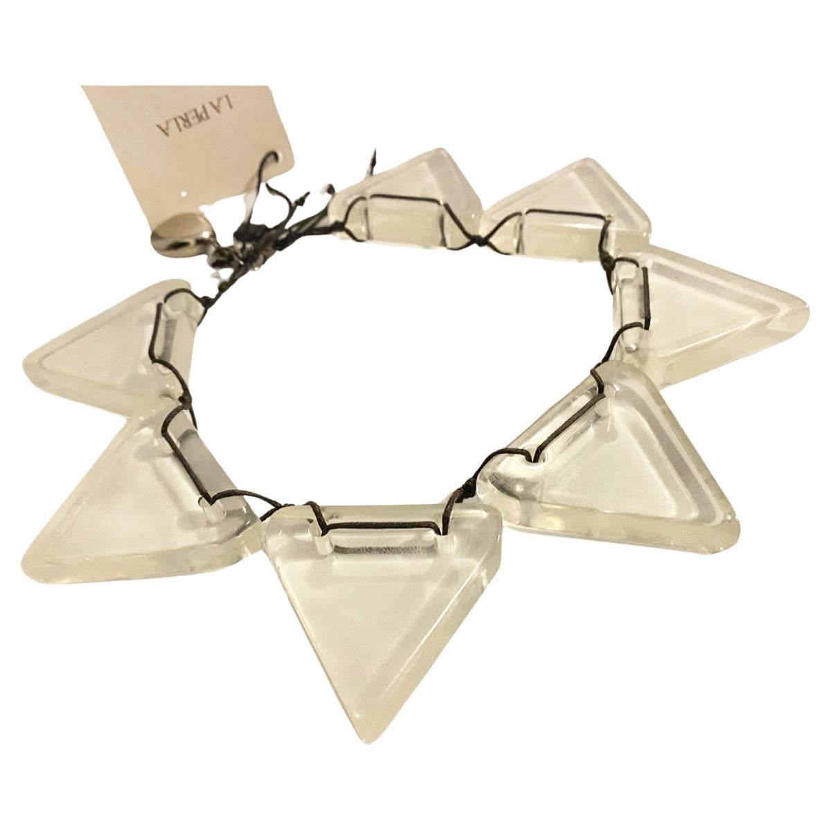 1990s La Perla Star Shaped Clear Perspex Necklace  In Good Condition For Sale In London, GB
