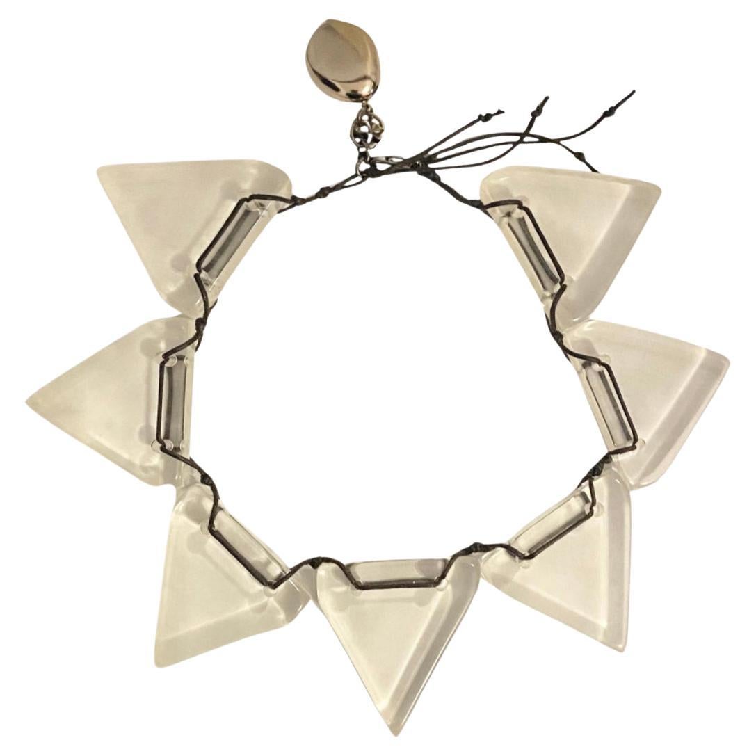 1990s La Perla Star Shaped Clear Perspex Necklace  For Sale