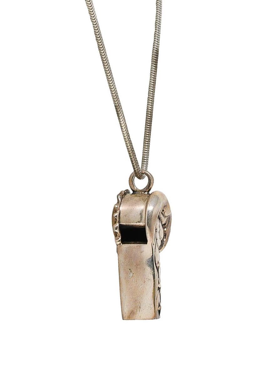 Contemporary 1990's Lagos Sterling Silver Rare Wonders Celestial Whistle Pendant Necklace