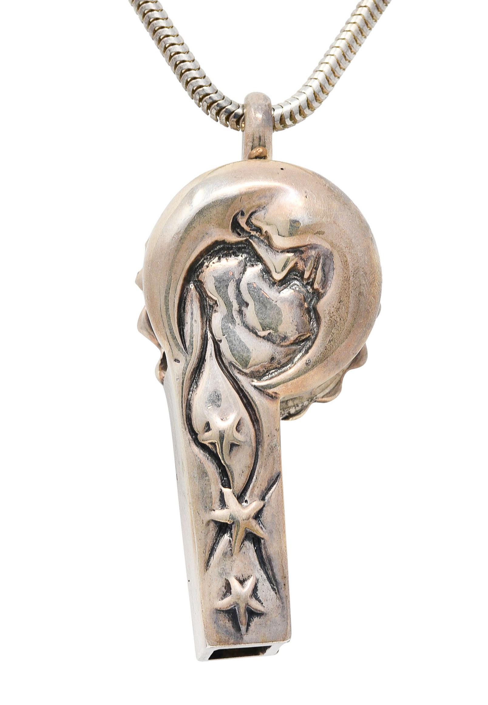 1990's Lagos Sterling Silver Rare Wonders Celestial Whistle Pendant Necklace 1