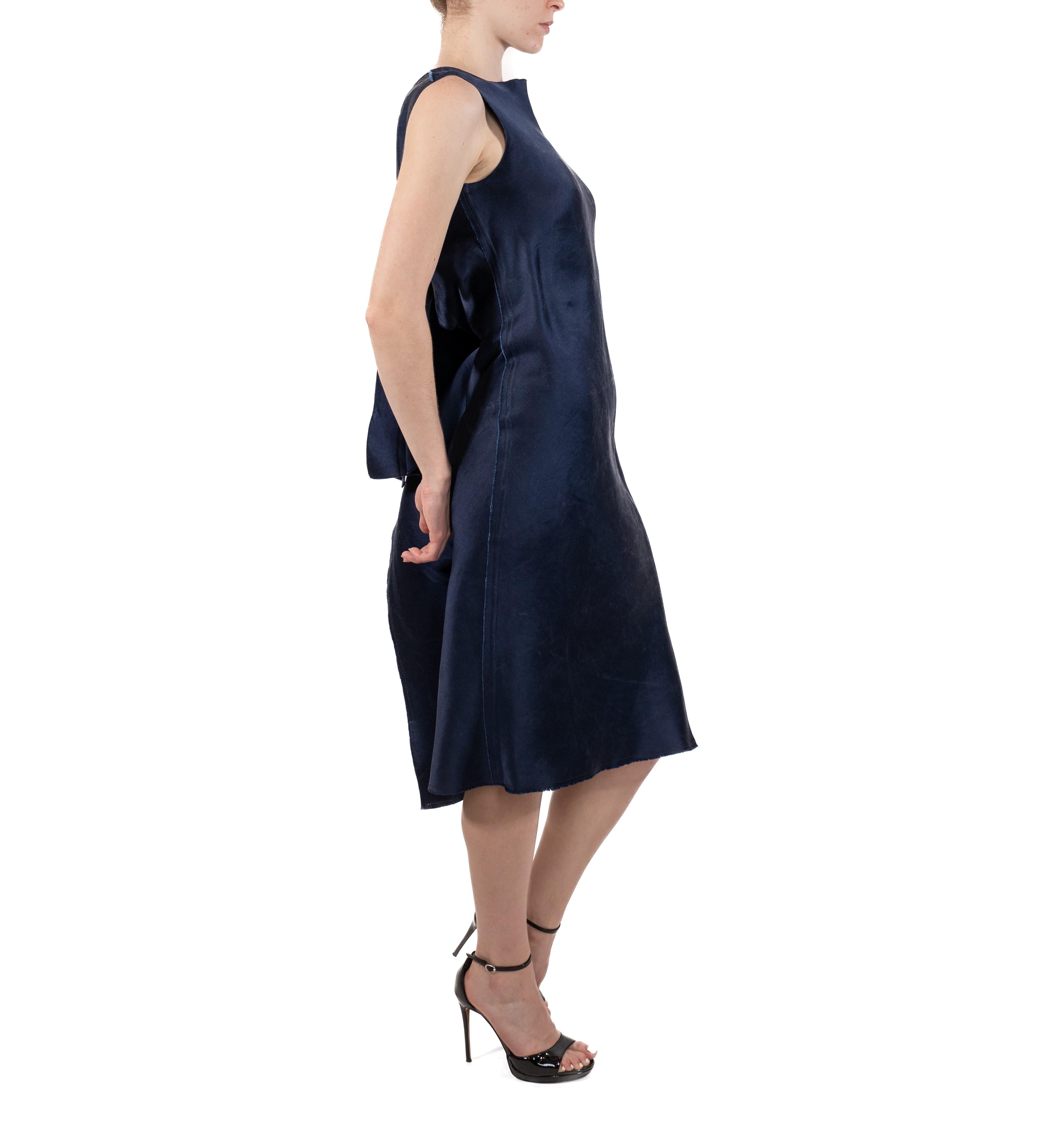 1990S Lanvin Vestido de seda azul marino en Excelente Estado en New York, NY