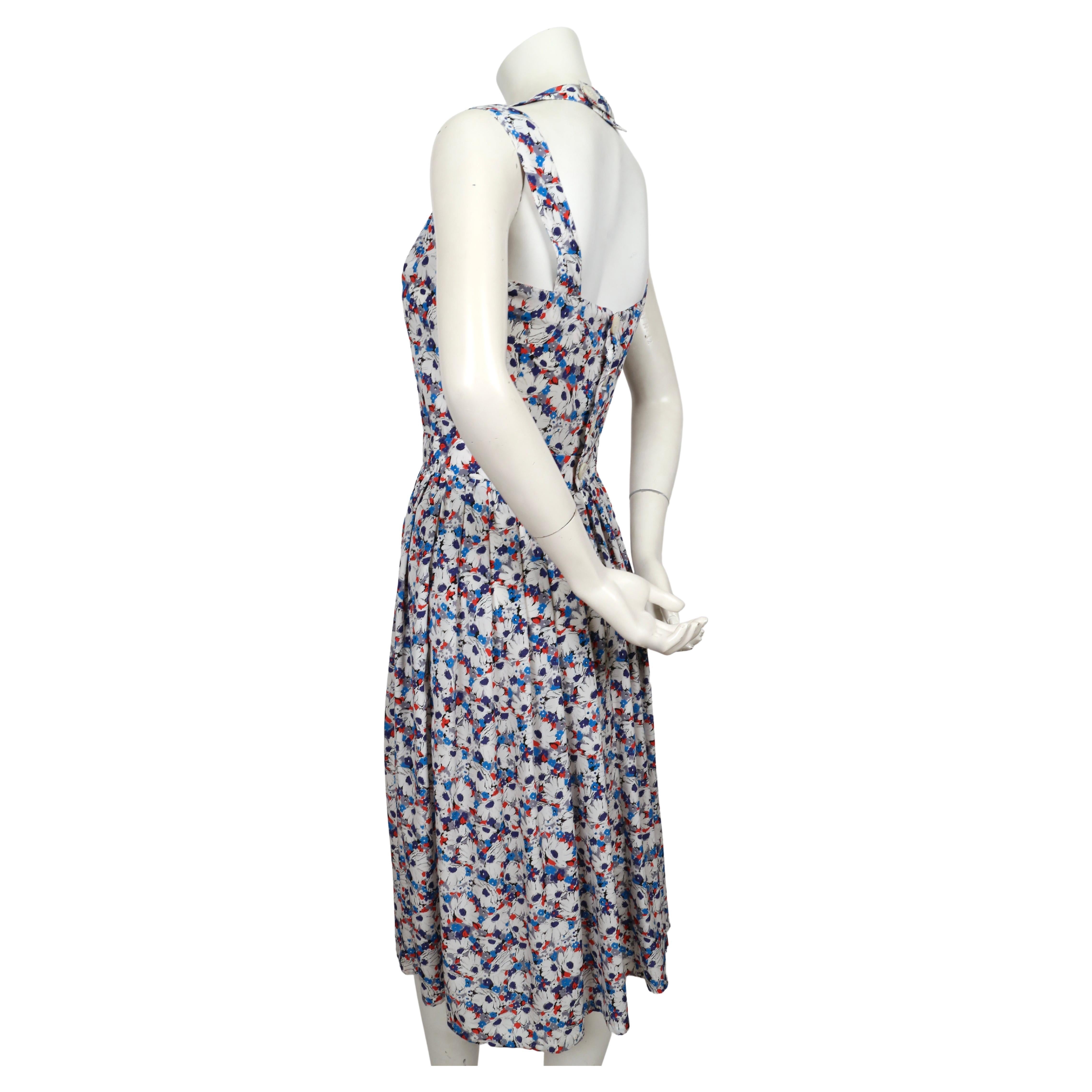 Women's or Men's 1990's LANVIN silk floral printed dress For Sale