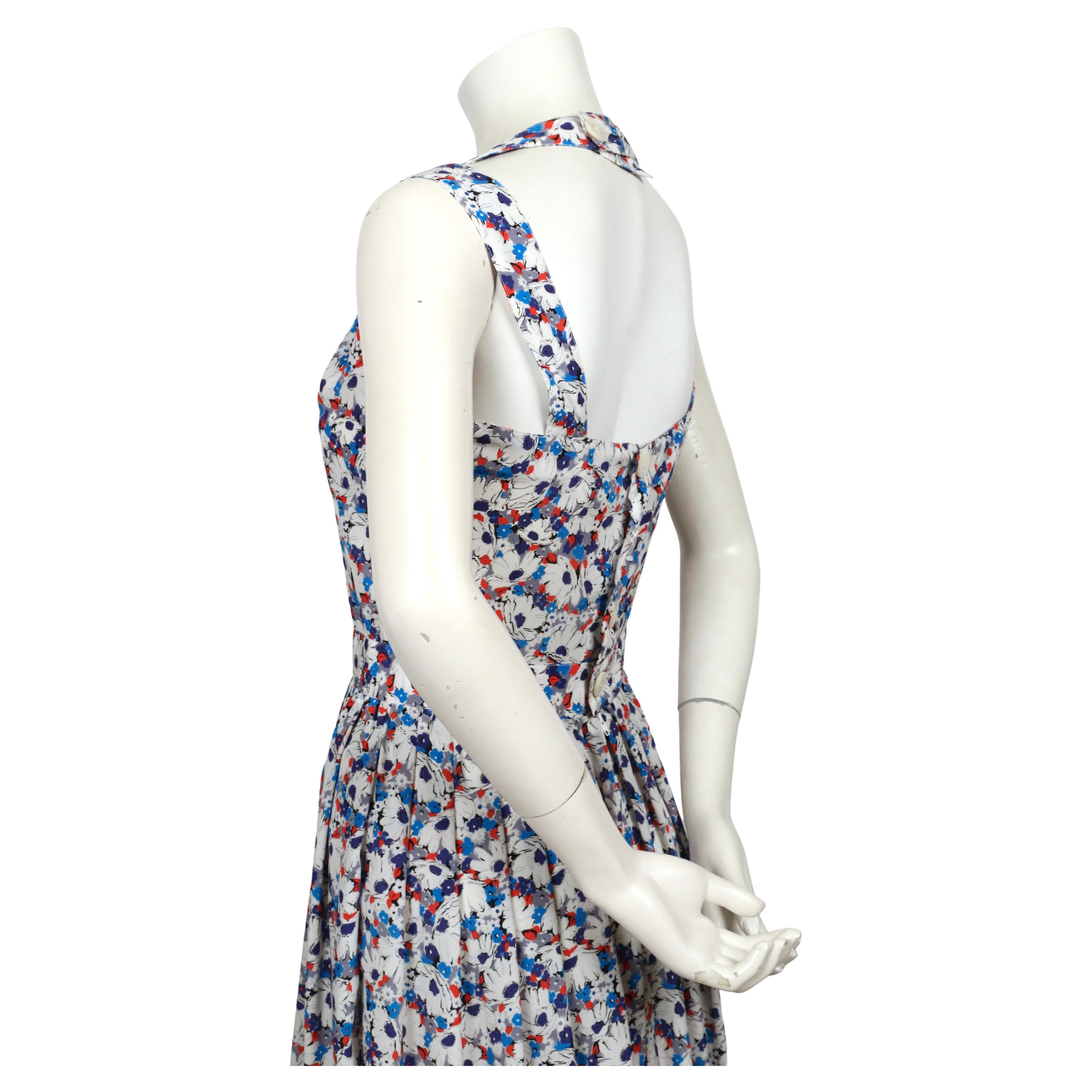 1990's LANVIN silk floral printed dress For Sale 1