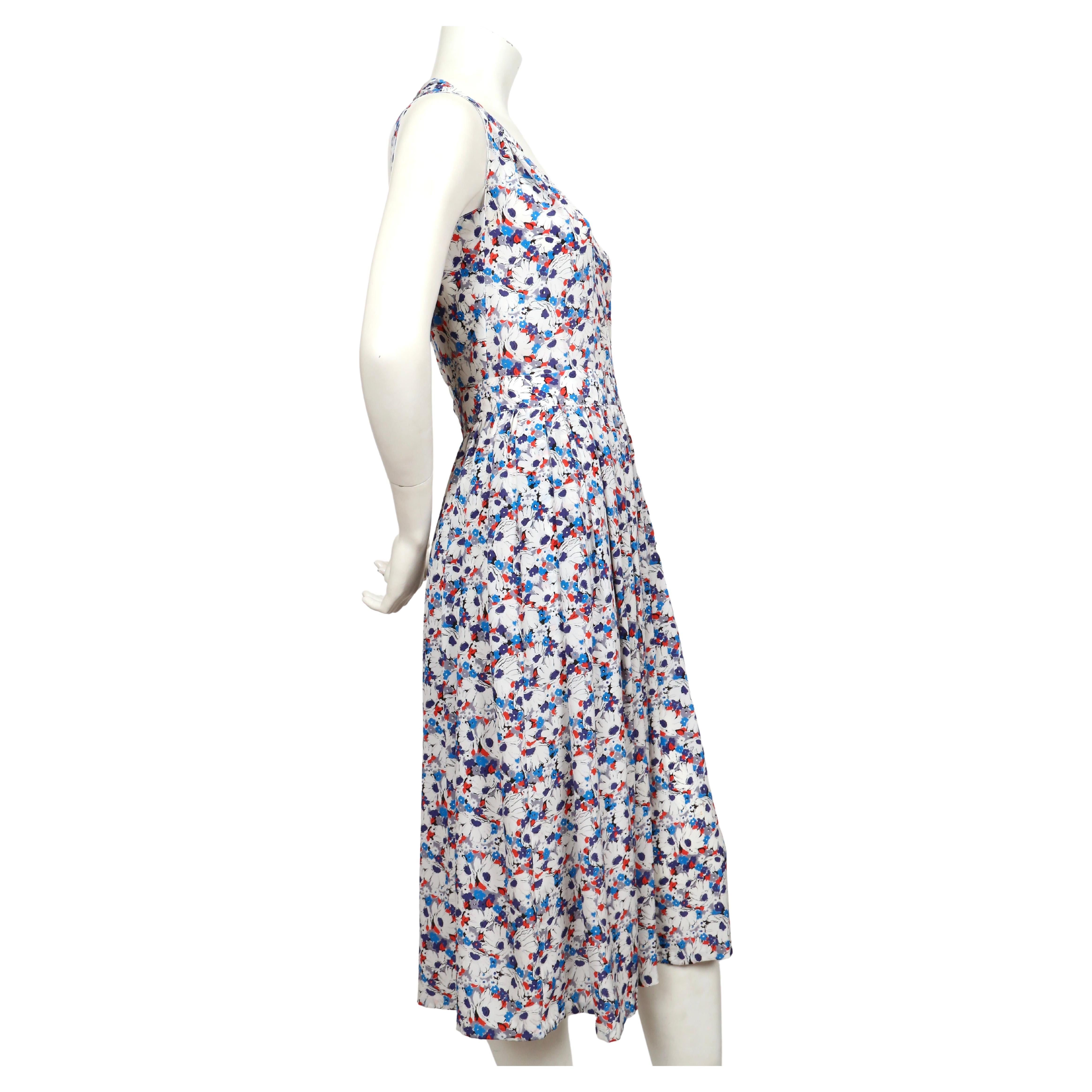 1990's LANVIN silk floral printed dress For Sale 2