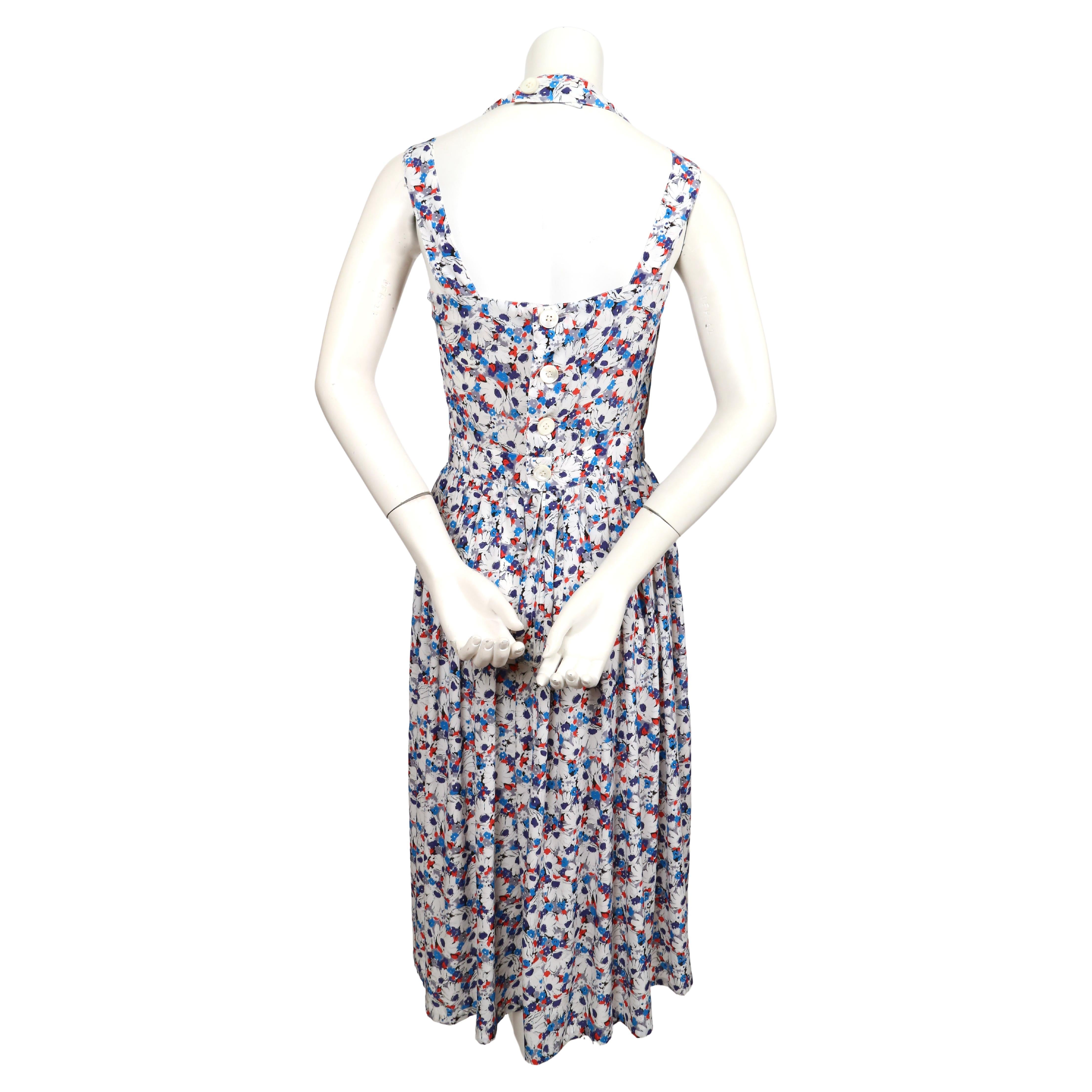 1990's LANVIN silk floral printed dress For Sale 3