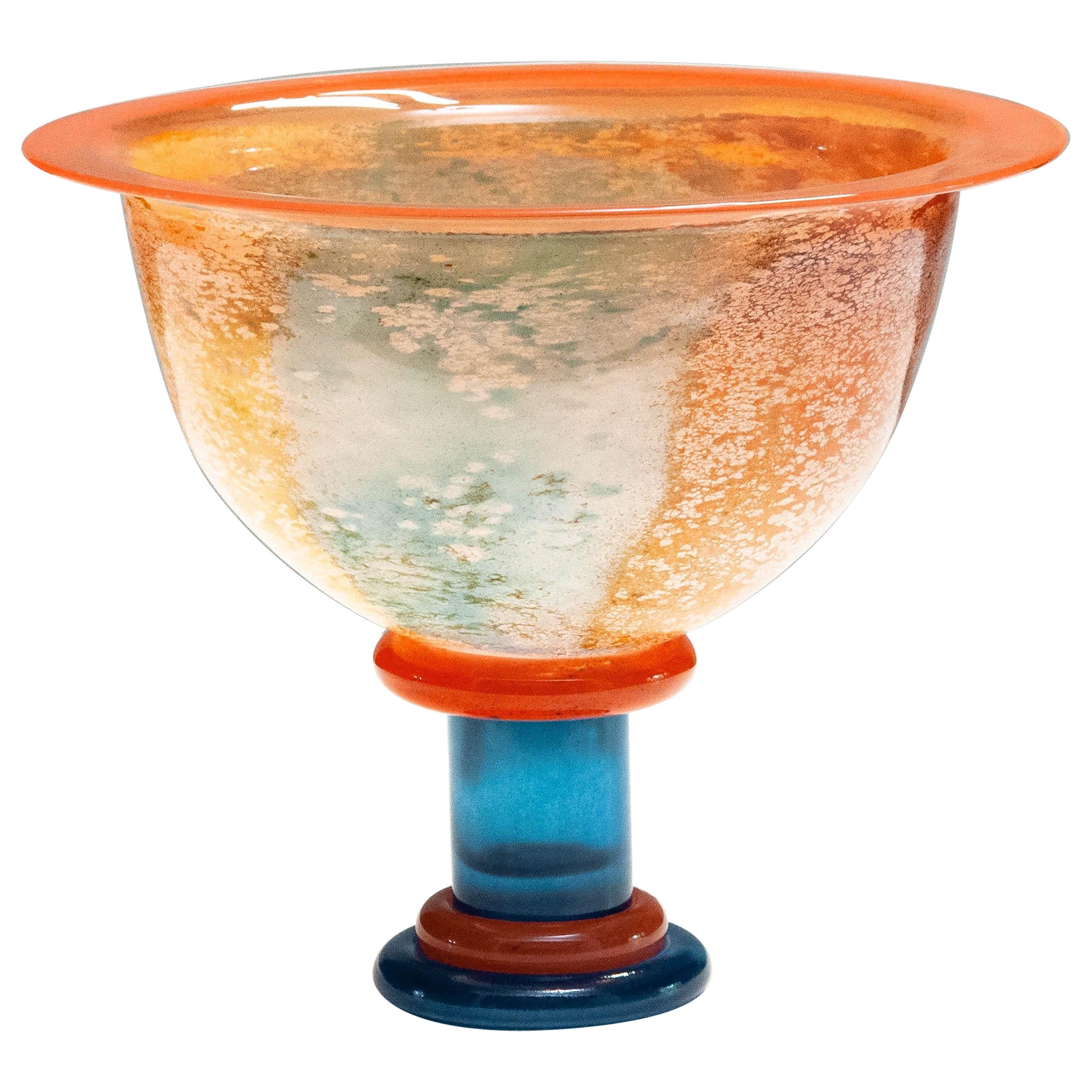 1990's Large Art Glass Bowl 'Cancan Series' by Kjell Engman for Kosta Boda