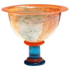 1990's Large Art Glass Bowl 'Cancan Series' by Kjell Engman for Kosta Boda