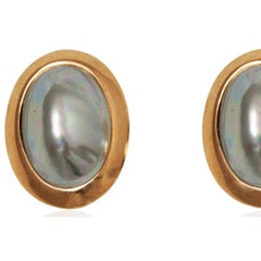 1990s Large Ciner Blister Pearl Clip Earrings