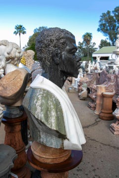 1990s Large Sculptural Bust in Marble of Various Tones