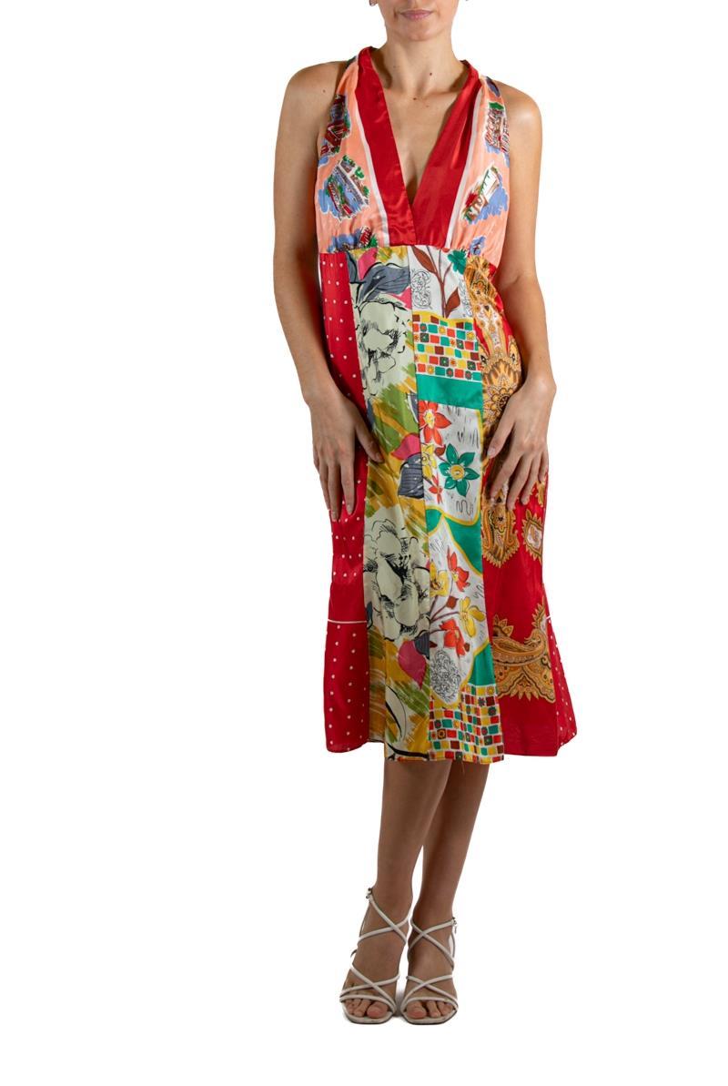 1990S LAUNDRY BY SHELLI SEGAL Mixed Pinks Silk Dress For Sale 6