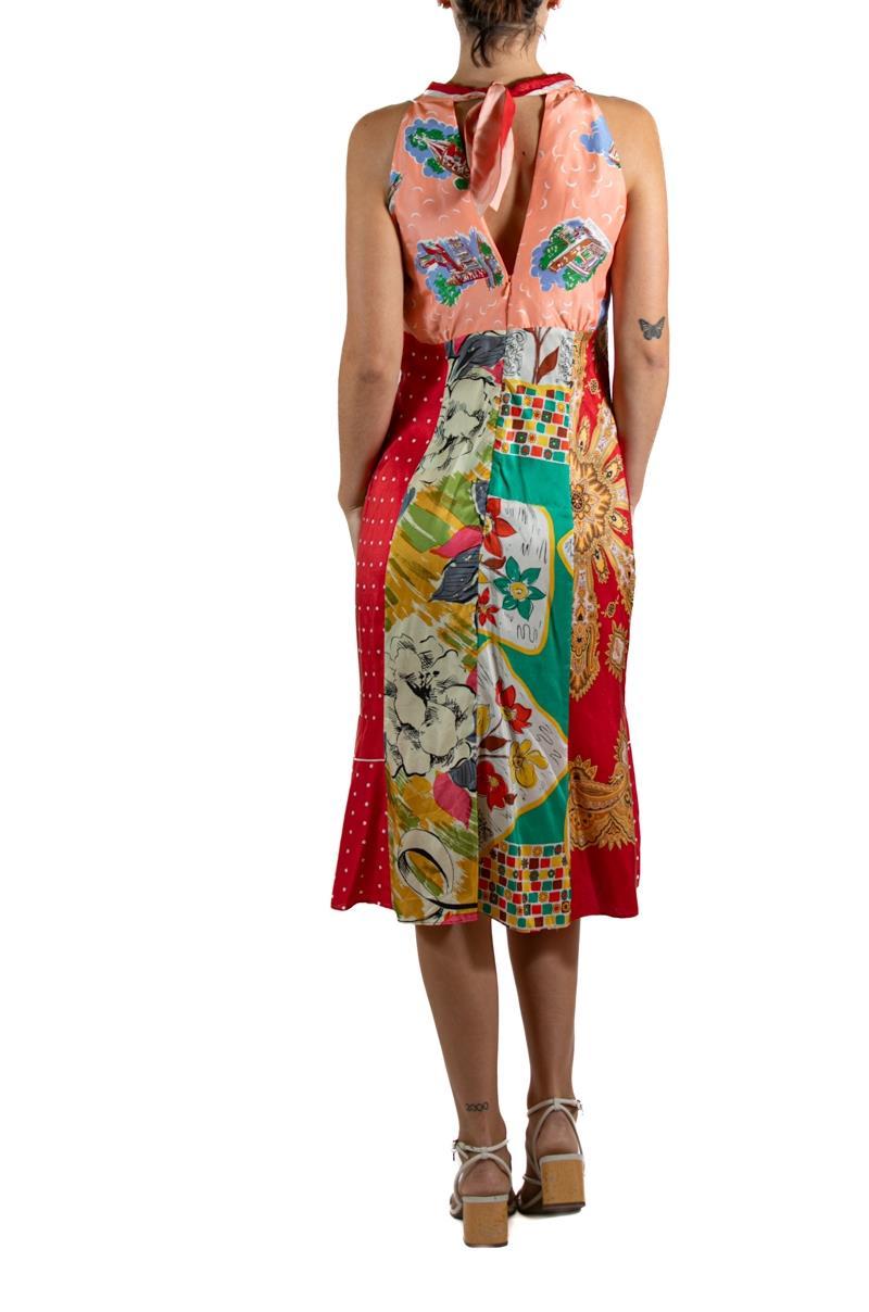 1990S LAUNDRY BY SHELLI SEGAL Mixed Pinks Silk Dress For Sale 1