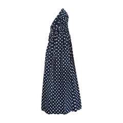 1990 - Laura Ashley - Robe sans bretelles à pois - Marine