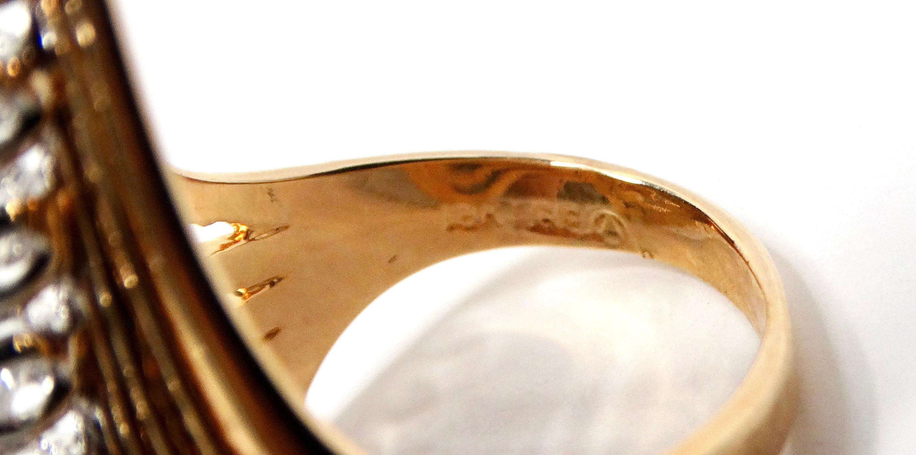 1990s Layered 18k Gold Plated V-Shape Crystal Fashion Ring For Sale 1