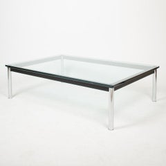 1990s Le Corbusier Perriand Jeanneret LC10-P 47 inch Table with Glass Top