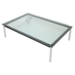 1990s Le Corbusier Perriand Jeanneret LC10-P 47 inch Table with Glass Top