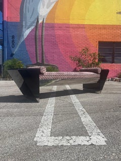 1990s Lee Weitzman Sculptural Postmodern Bench with Storage, Signed