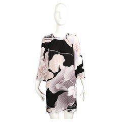 1990er LEONARD of PARIS Babydollkleid aus Seidenjersey mit Blumen-Aquarelldruck